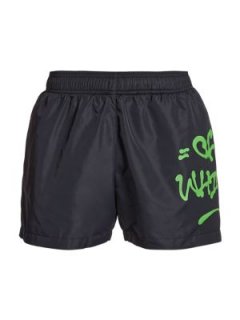 Neon Logo-Print Swim Shorts
